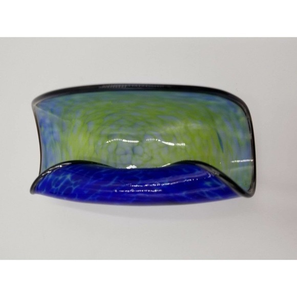 Thames Glass Signed Hand Blown Glass Art Glass Photo Picture Card Holder Display - Picture 5 of 10